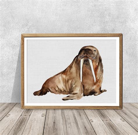 Walrus Print Walrus Art Walrus Watercolor Walrus Painting Etsy