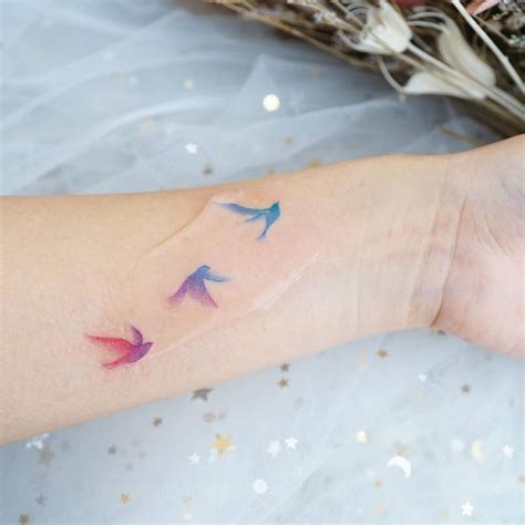 Watercolor Birds Of Paradise Tattoo
