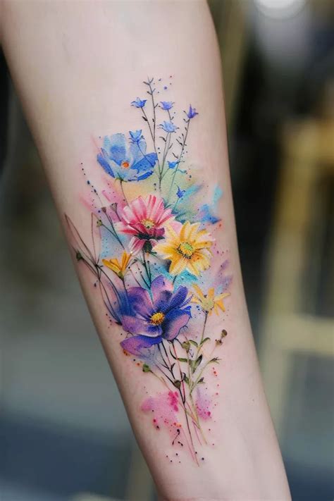 Watercolour Flower Tattoos Watercolour Flower Tattoos