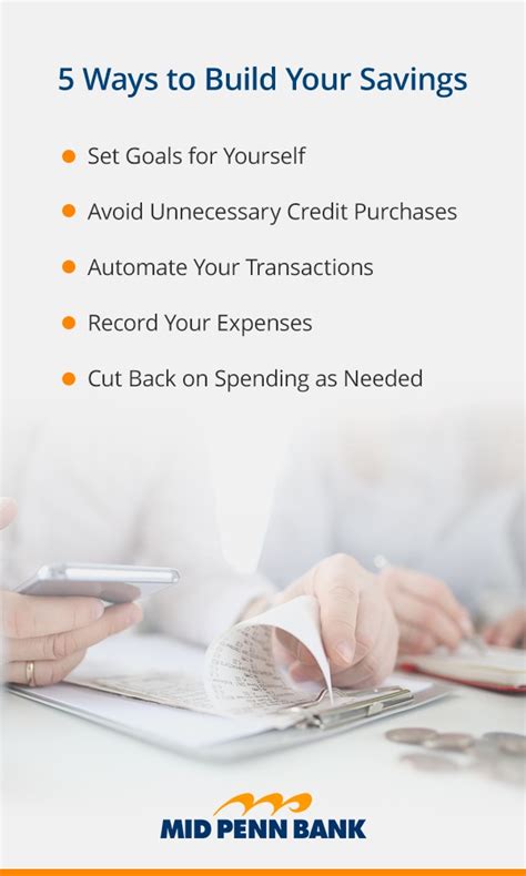 Ways To Build Your Savings Savings Tips Mid Penn Bank