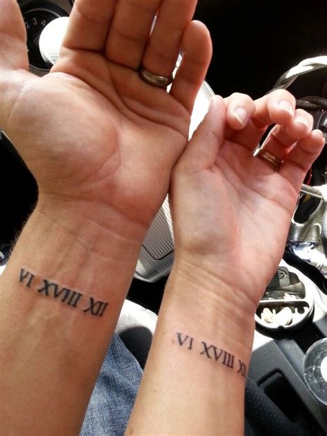 Wedding Date Tattoos Roman Numerals
