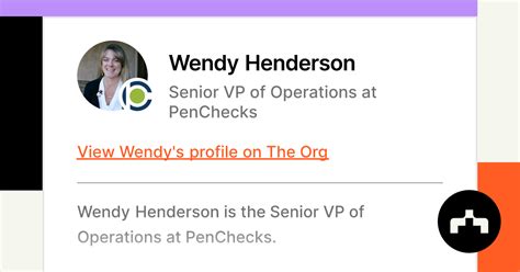 Wendy Henderson Senior Vp Of Operations At Penchecks The Org