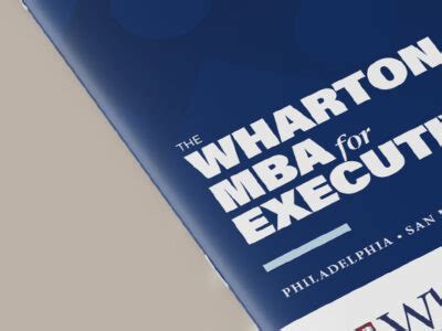 Wharton Mba Program For Executives Brochure Download Wharton Executive Mba