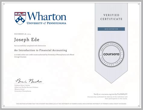 Wharton University Accounting Jede Certificate Pdf