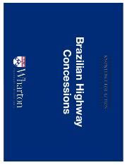 Wharton Upenn Casebook Consulting Case I Pdf Brazilian Highway Concessions Knowledge For