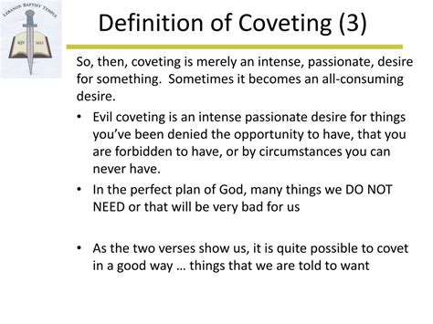 What Does Covet Mean In The Bible