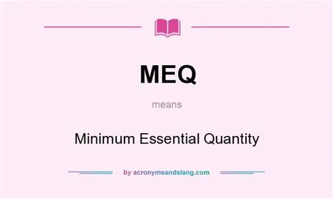 What Does Meq Mean Definition Of Meq Meq Stands For Milliequivalent By Acronymsandslang Com