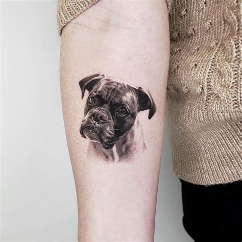White Boxer Dog Tattoos