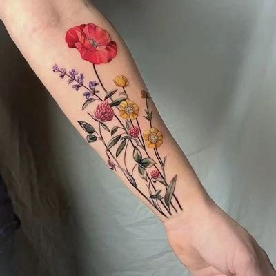 Wildflower Tattoos Ideas Symbolism And Inspiration Vean Tattoo