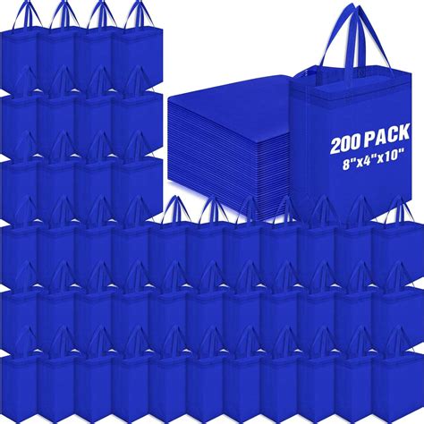 Windyun 200 Pcs Reusable Tote Bag Bulk Non Woven Shopping Bag With Handle Reusable Grocery Gift Tote Windyun 200 Pcs Reusable Tote Bag Bulk Non Woven Shopping Bag With Handle Reusable Grocery Gift Tote