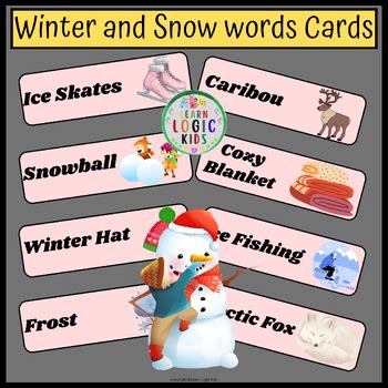 Winter And Snow Words Cards Winter Activities By Learn Logic Kids