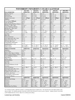 Winthrop University 5 Year Calendar Pdf Academia