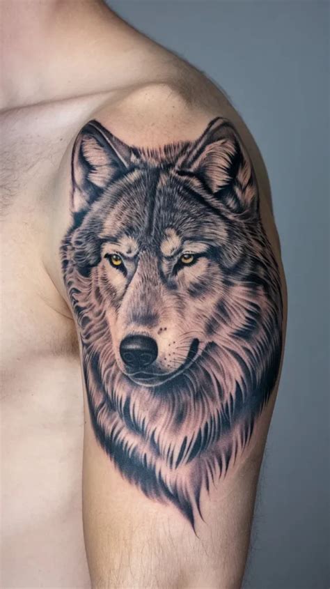 Wolf Shoulder Tattoo Designs