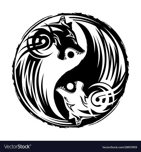 Wolf Yin Yang Celtik 5 Royalty Free Vector Vectorstock Wolf Yin Yang Celtik 5 Royalty Free Vector Vectorstock