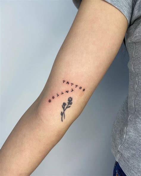 Word Tattoo In The Shape Of The Number 7 Hand Poked