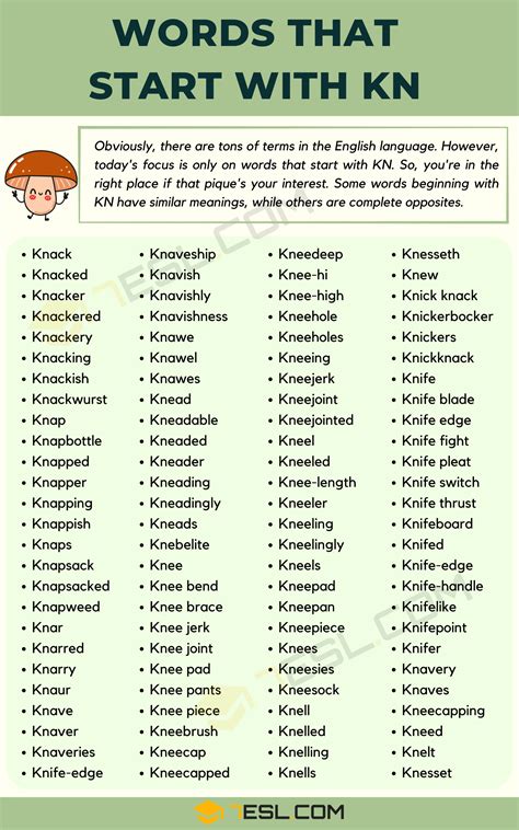 Words That Start With Kn 100 Words In English 7Esl Words That Start With Kn 100 Words In English 7Esl