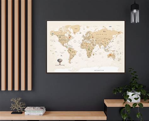 World Map Canvas And Poster A Personalized Travel Map Perfect Etsy World Map Canvas And Poster A Personalized Travel Map Perfect Etsy